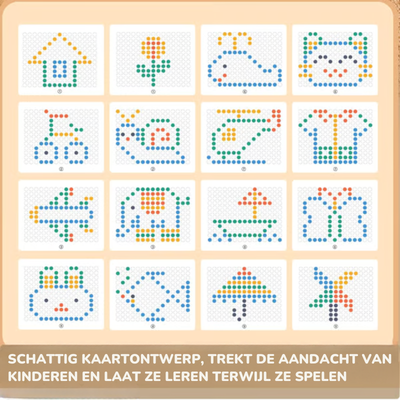 MagniBunny™ – Montessori Magnetisch Dot Art Tekenbord – Creatief Speelgoed met Wortelpen