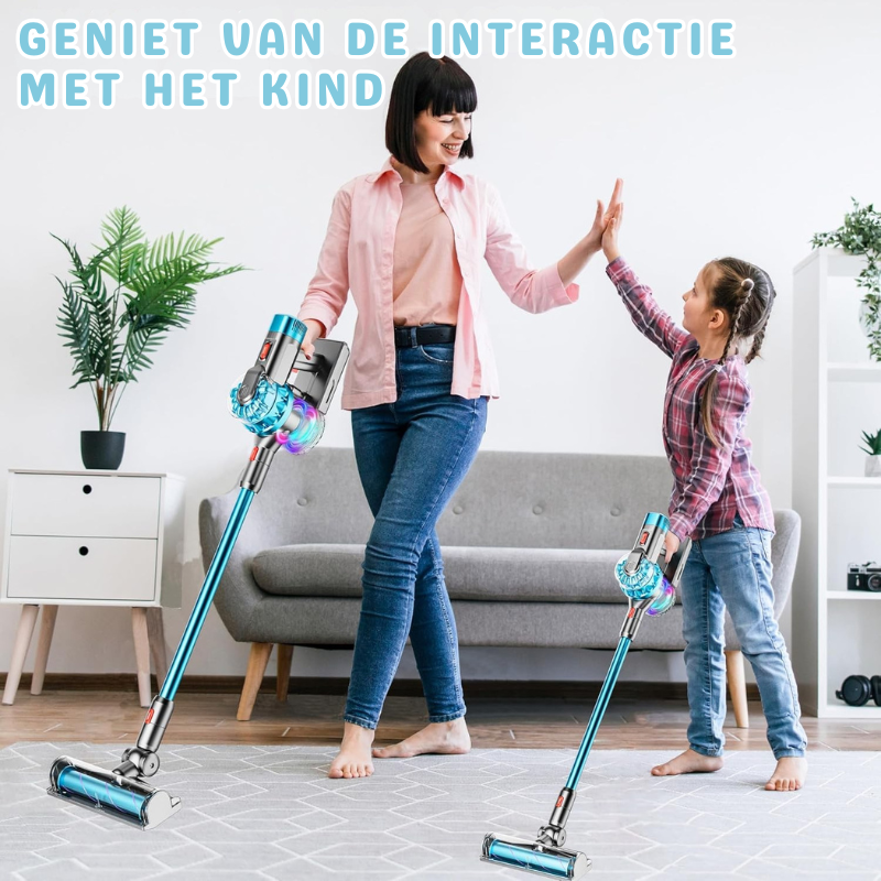 TinyHelper™ – Realistische Speelgoedstofzuiger – 4-in-1 Licht & Geluid
