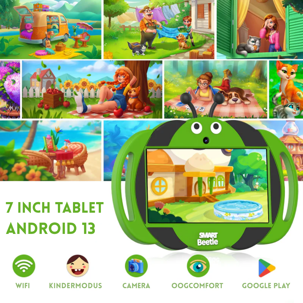 KidoTab – Kinder Tablet met Schokbestendige Hoes en Ouderlijk Toezicht (Android 13)