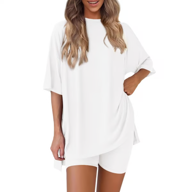 SummerEase™ – 2-delige Dames Set – Luchtige T-shirt & Stretch Shorts