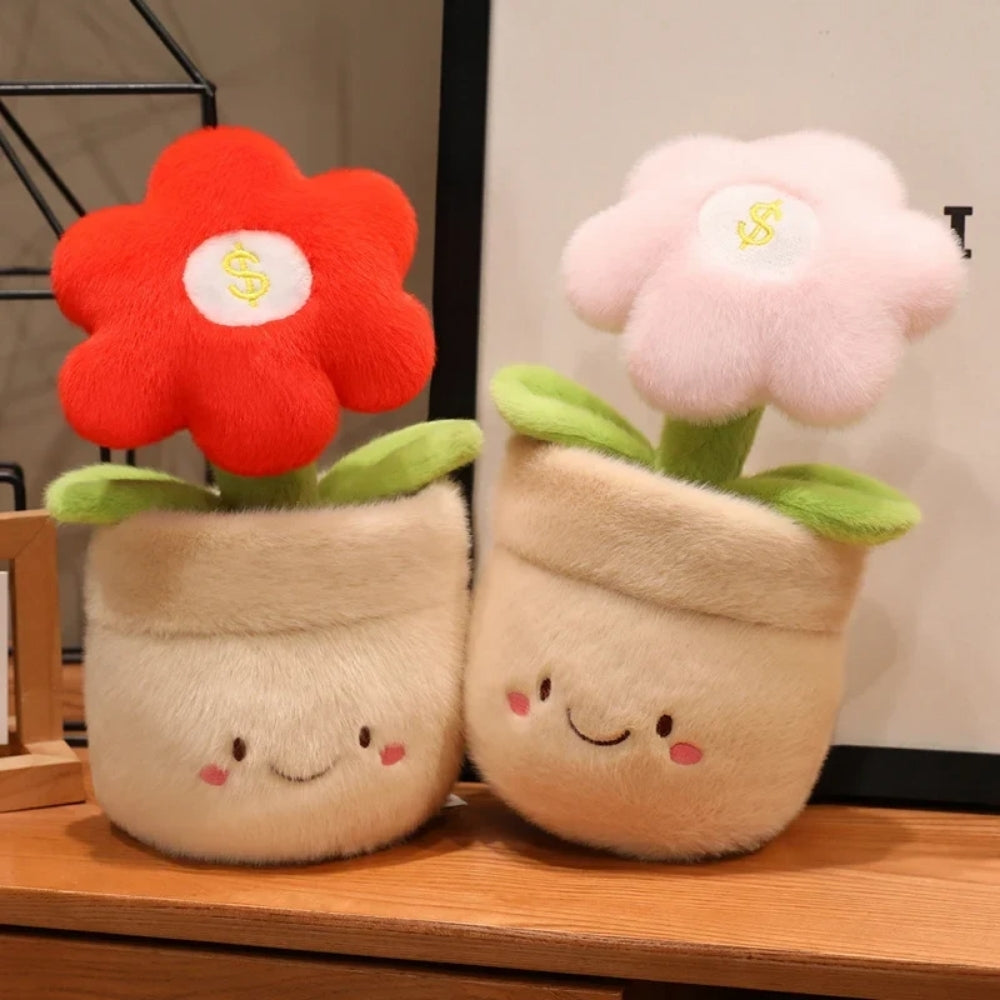 MoneyBloom – Pluche Bloem in Glimlachende Bloempot