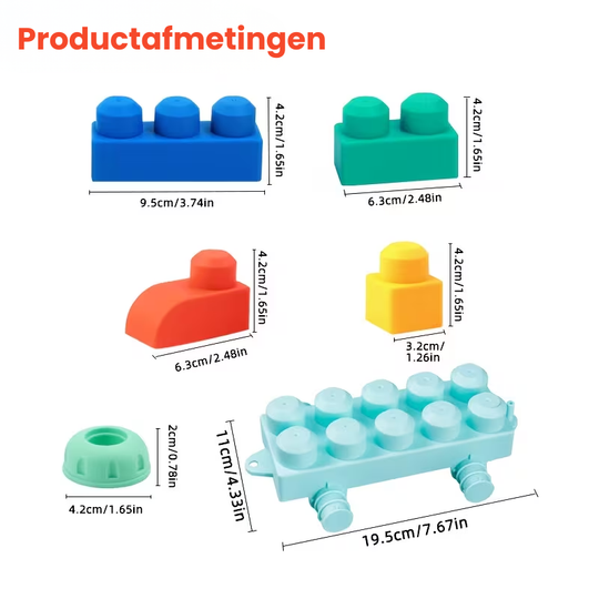 RubbaBuild™ – Grote Zachte Bouwblokken voor Baby’s