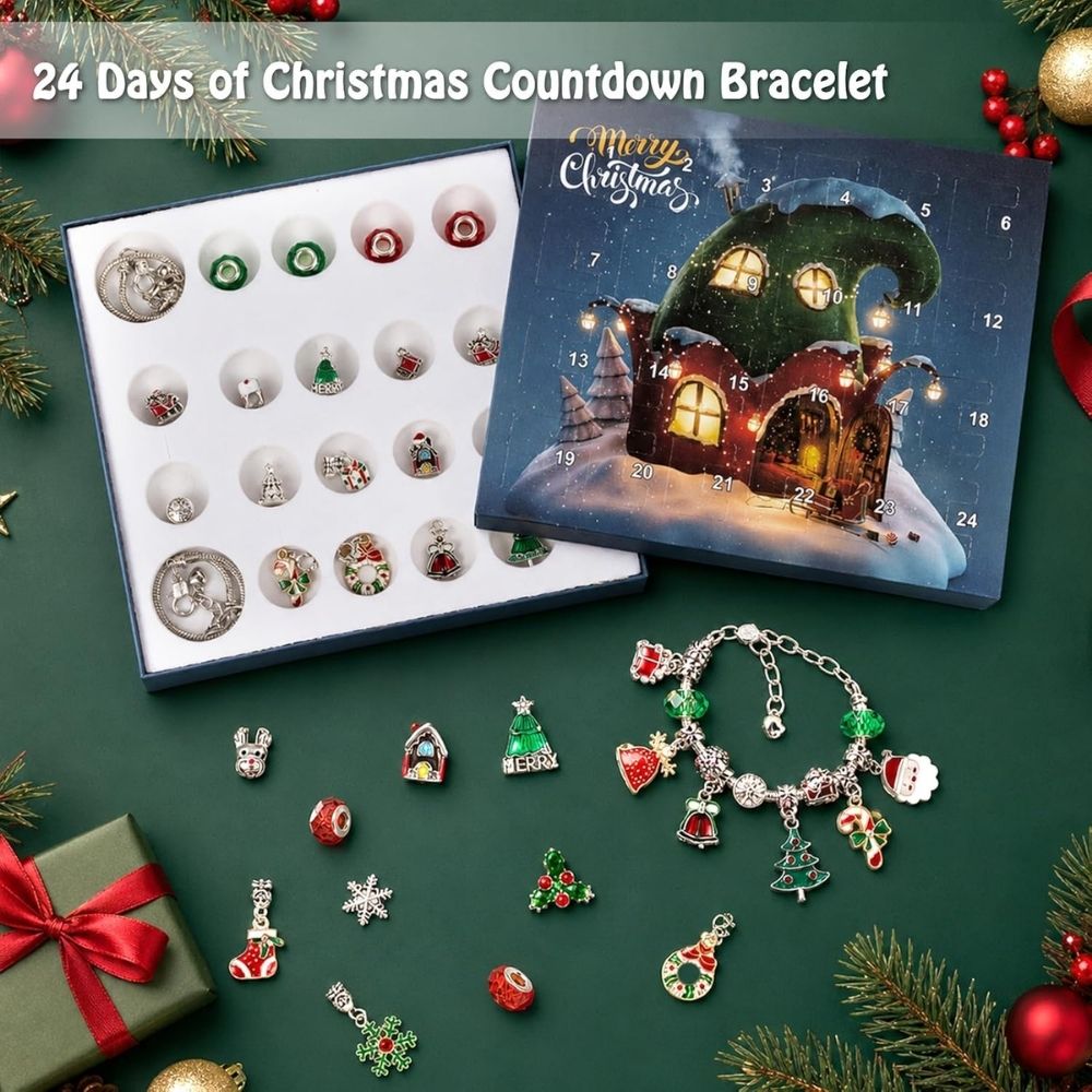 <font dir="auto" style="vertical-align: inherit;"><font dir="auto" style="vertical-align: inherit;">Bracelets de calendrier de l'Avent de Noël DIY transfrontaliers</font></font>