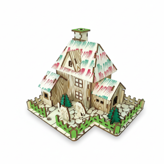 WizardHut – 3D Houten Bouwpuzzel Tovenaars Hut