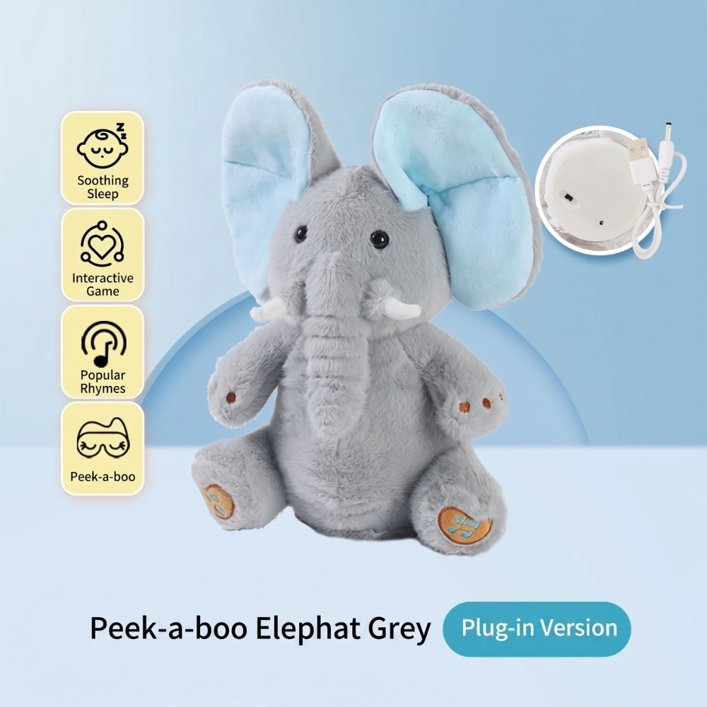 <font dir="auto" style="vertical-align: inherit;"><font dir="auto" style="vertical-align: inherit;">Peluche éléphant qui chante coucou, poupée musicale électrique, aide au sommeil de bébé</font></font>