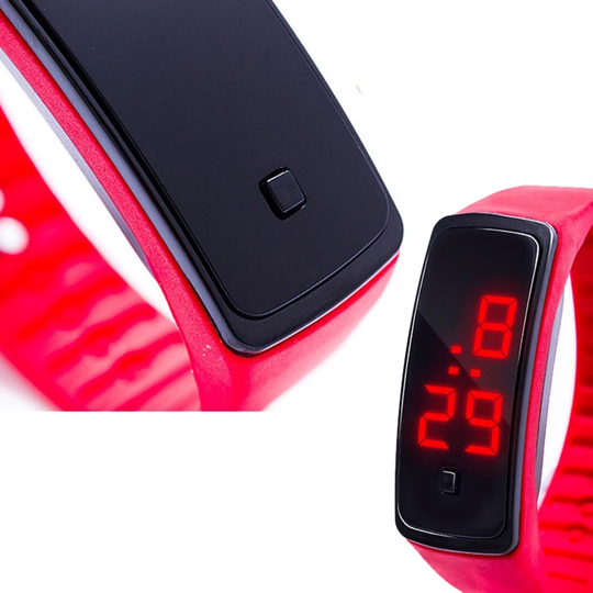 SlimPulse – Ultra Dun LED Sporthorloge met Siliconen Band