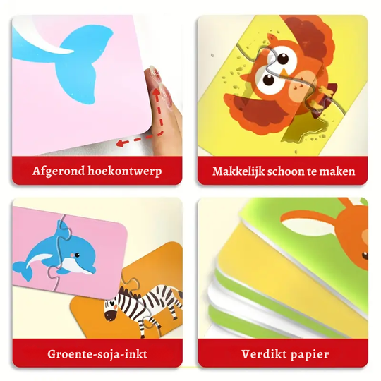 EduMatch™ – 16-delige Educatieve Legpuzzel voor Peuters & Kleuters