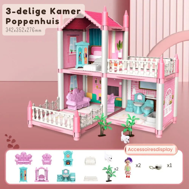 DreamHouse™ – DIY 3D Cartoon Poppenhuis Set – Creatief Miniatuurhuis voor Kinderen