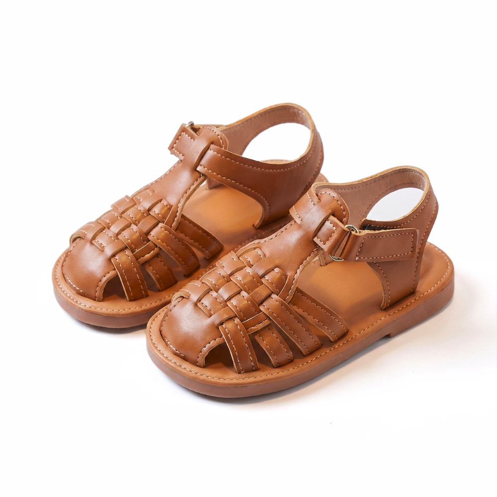 SunnyStrides – Lichtgewicht Geweven Kindersandalen met Klittenband