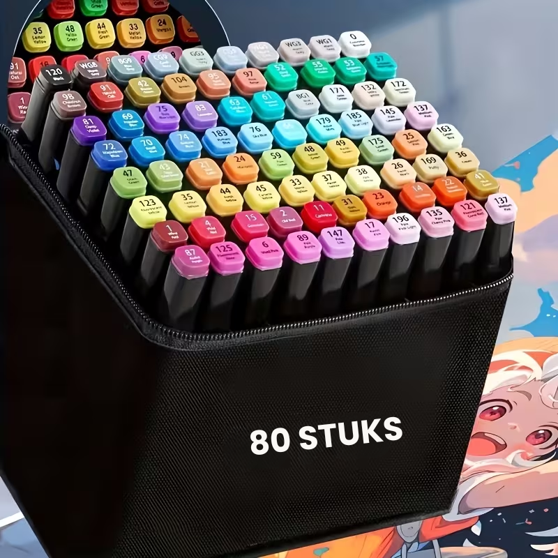 ColorMaster™ – 24/48/60/80 Dubbelzijdige Markers – Teken- & Sketch Pennen