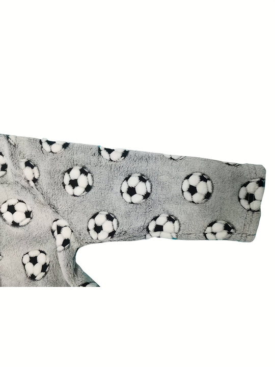 FootballFun™ – Kinderbadjas met Capuchon en Voetbalprint
