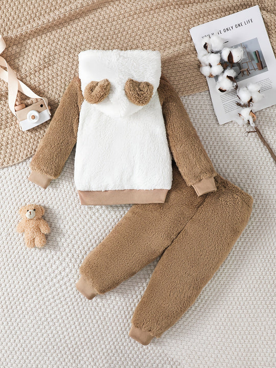 BearSnuggleSet™ – 2-delige Pluche Fleece Hoodie & Pootjes-Broek voor Kinderen