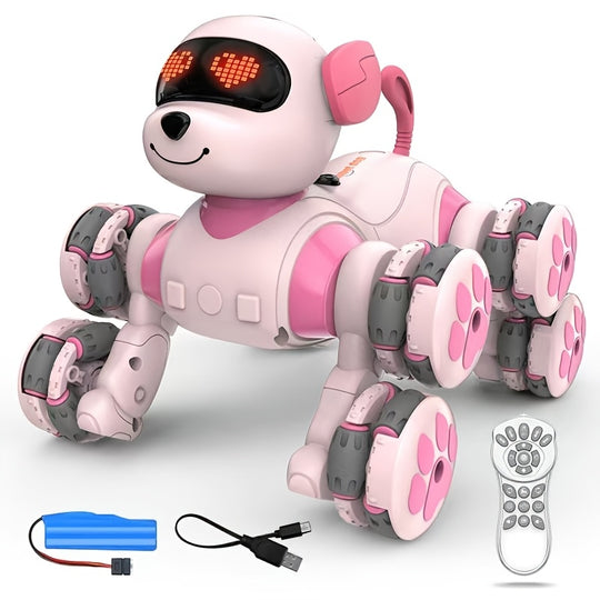 RoboPup™ – 8-Wiel RC Stunt Robot Hond – Gesture Control, Muziek & Licht
