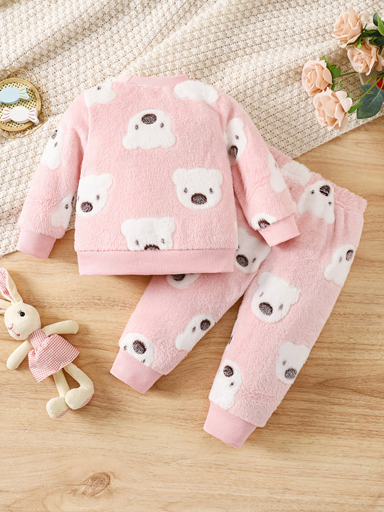 BearHugs™ – 2-delige Meisjes Flanellen Pyjama met Beerprint