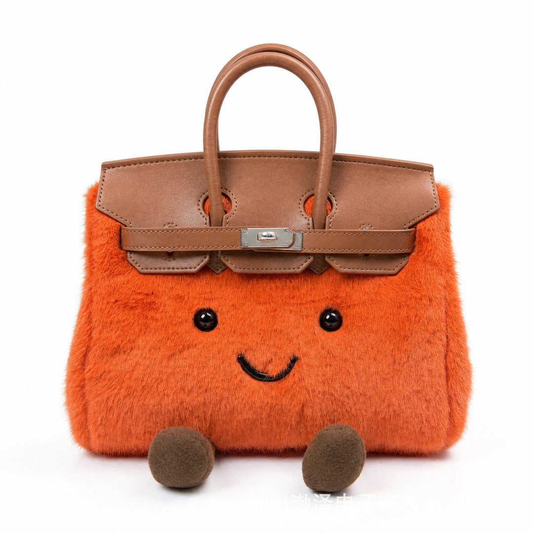 CuddlePurse – Bolsito de Peluche con Carita en Tonos Denim y Pastel