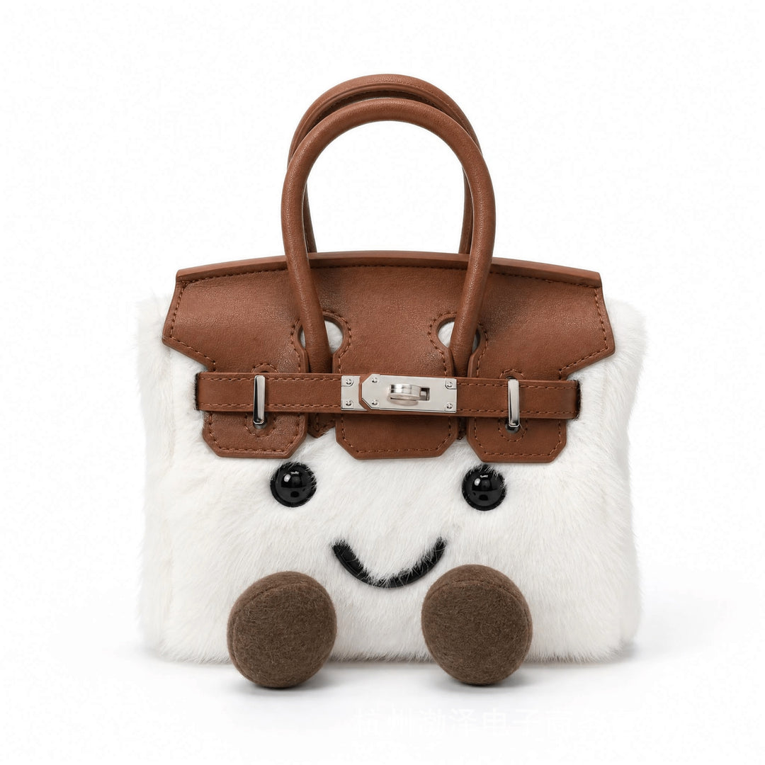 CuddlePurse – Bolsito de Peluche con Carita en Tonos Denim y Pastel