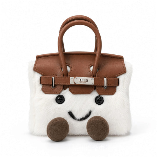 CuddlePurse – Bolsito de Peluche con Carita en Tonos Denim y Pastel