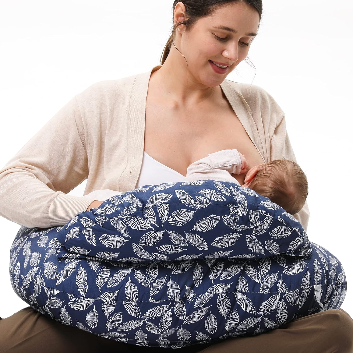 CuddleNest™ – Verstelbaar Voedingskussen met Tailleband – Comfortabele Ondersteuning voor Moeders