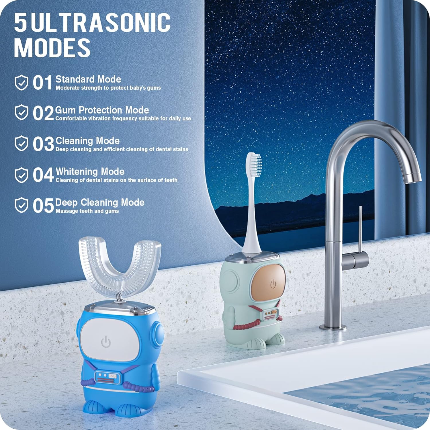 MiloBrush™ Astro Edition – Elektrische Kindertandenborstel  set (6-12 jaar)