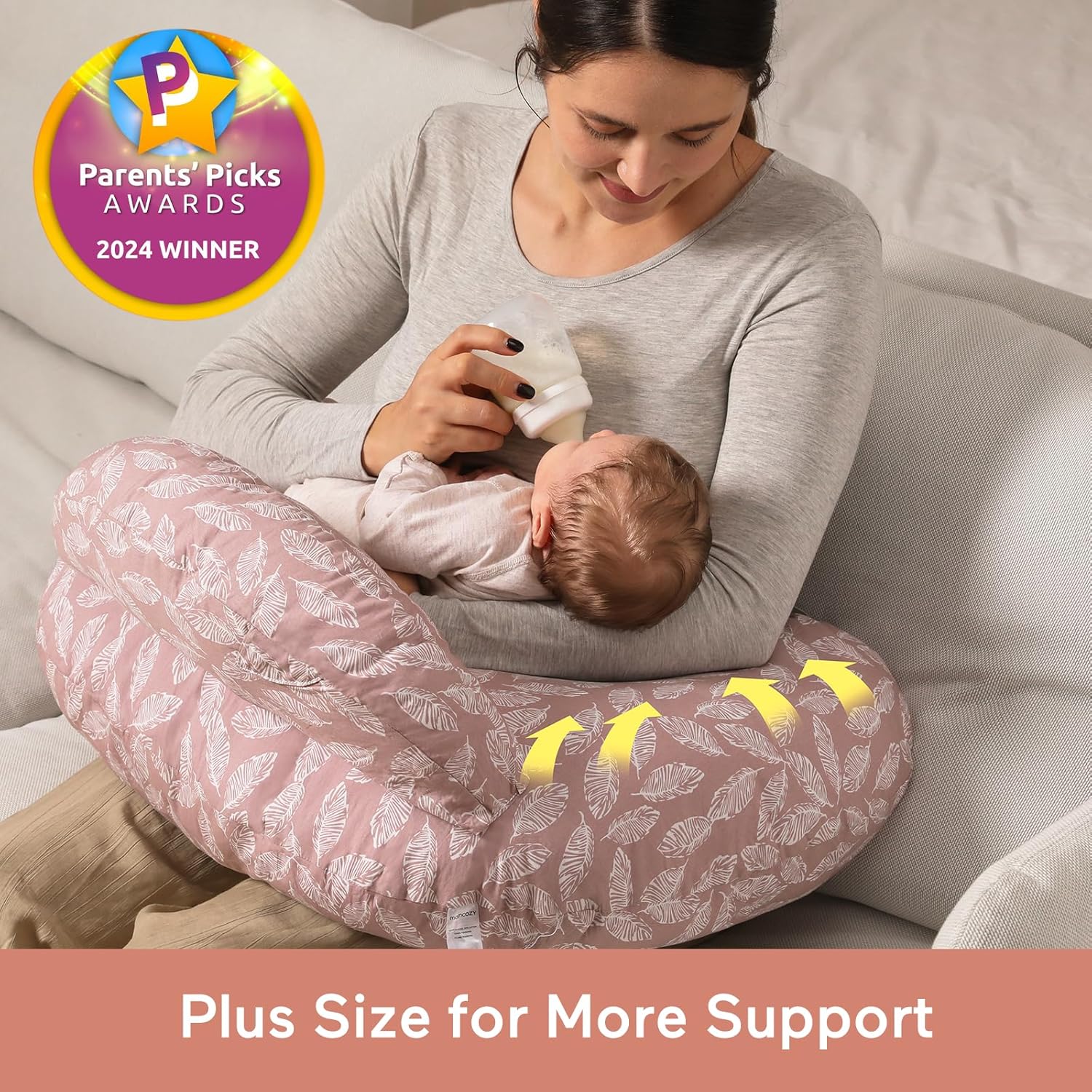 CuddleNest™ – Verstelbaar Voedingskussen met Tailleband – Comfortabele Ondersteuning voor Moeders