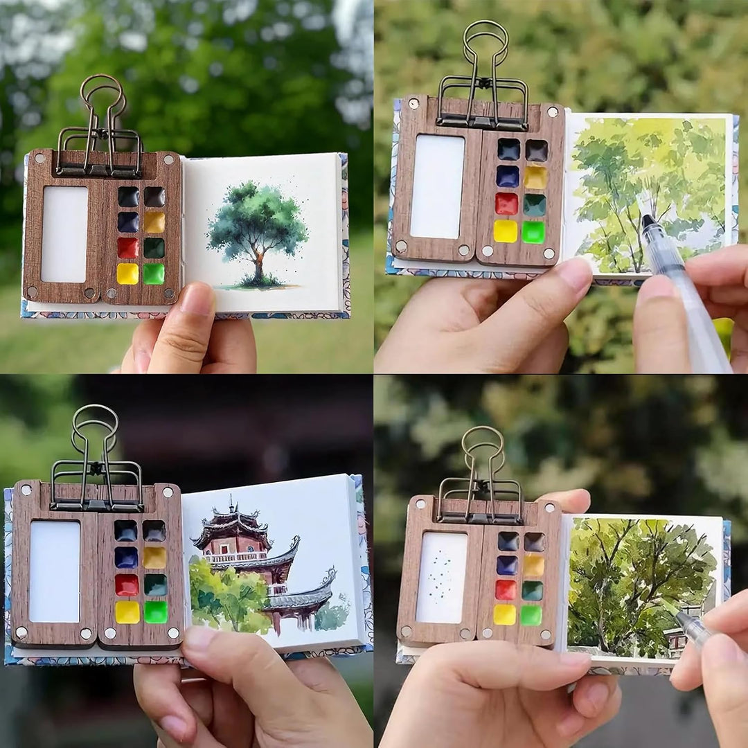 TinyPainter™ – Mini Mobiele Aquarelset – Creatief Schilderen Onderweg