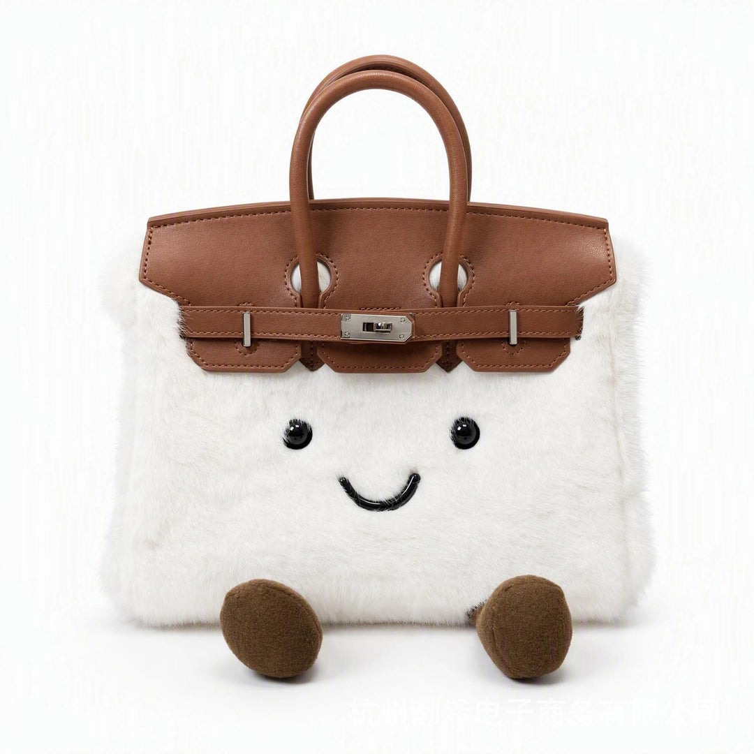CuddlePurse – Bolsito de Peluche con Carita en Tonos Denim y Pastel