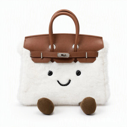 CuddlePurse – Bolsito de Peluche con Carita en Tonos Denim y Pastel