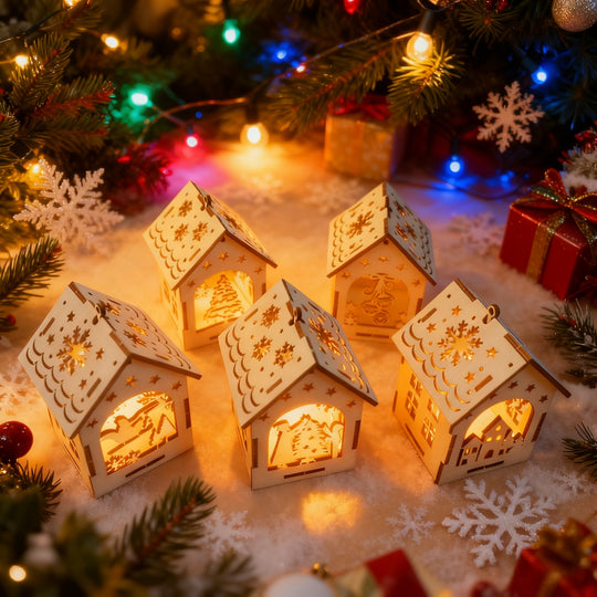 VillageCraft™ – 5-delige 3D Miniatuur Kerstdorp Bouwset