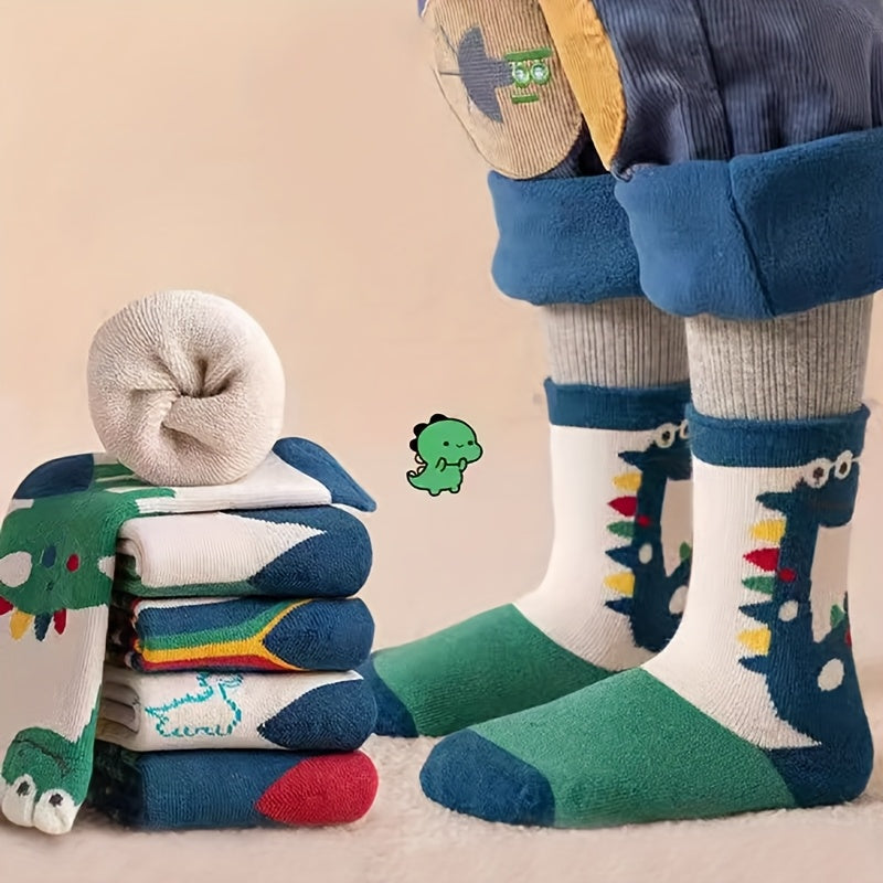 DinoSteps™ – 10-Pack Jongens Wintersokken Set – Warme Mid-Calf Sokken