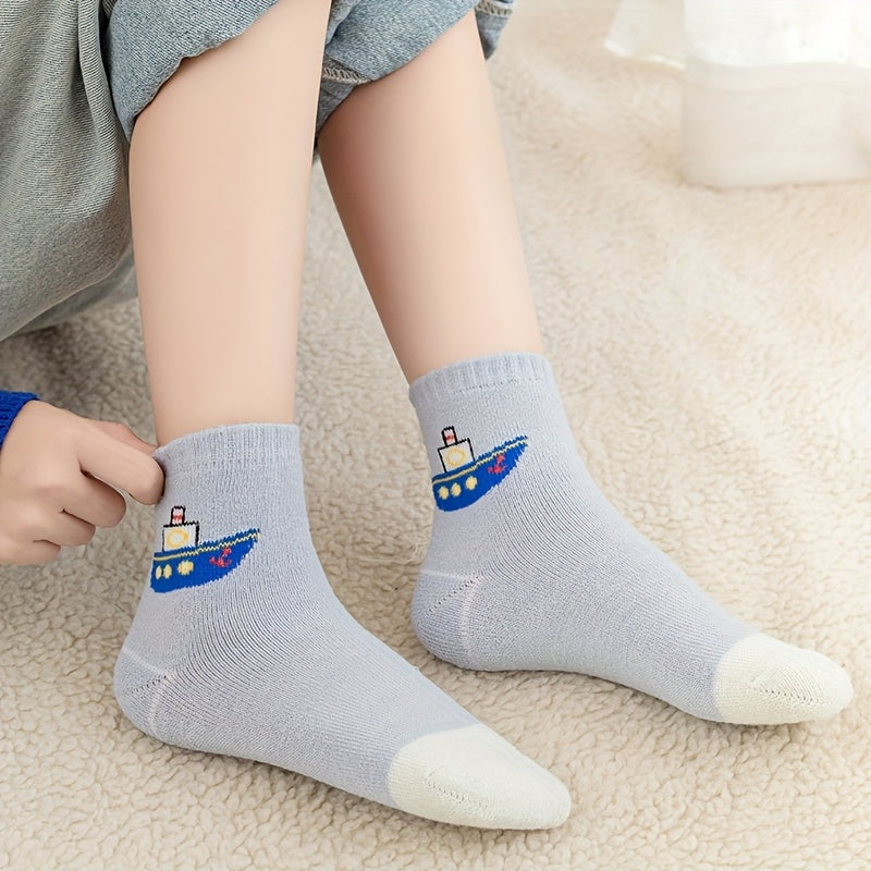 SailCrew™ – 5-Pack Kindersokken – Dikke Winter Sokken