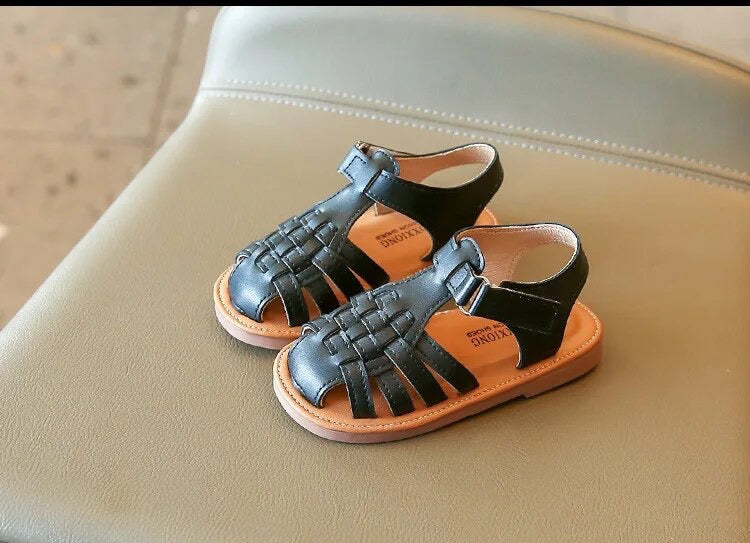 SunnyStrides™ – Geweven Kindersandalen met Klittenband, Lichtgewicht & Comfortabel