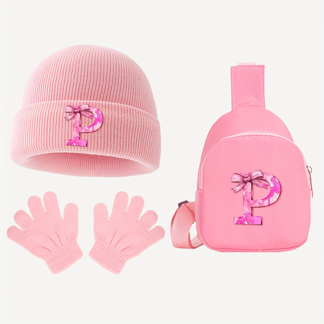 PinkCharm™ – Meisjes Winter Giftset – Muts, Handschoenen & Borstzak