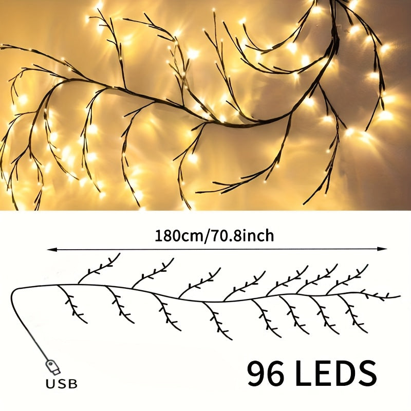 LumiVine™ – Buigbare LED Wilgentaklamp met Lichtjes