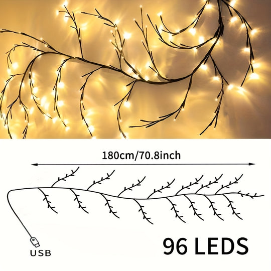 LumiVine™ – Buigbare LED Wilgentaklamp met Lichtjes