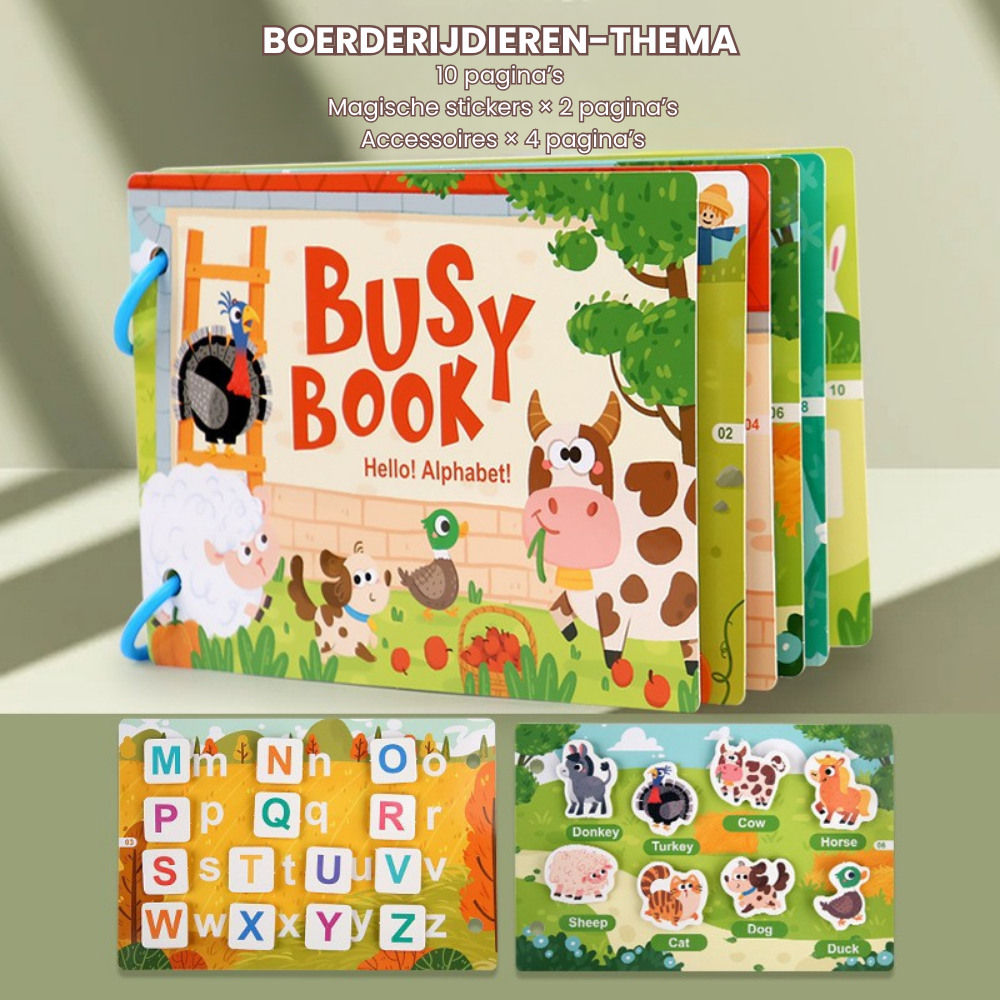 QuietLearn – Montessori Busy Book met Herbruikbare Stickers