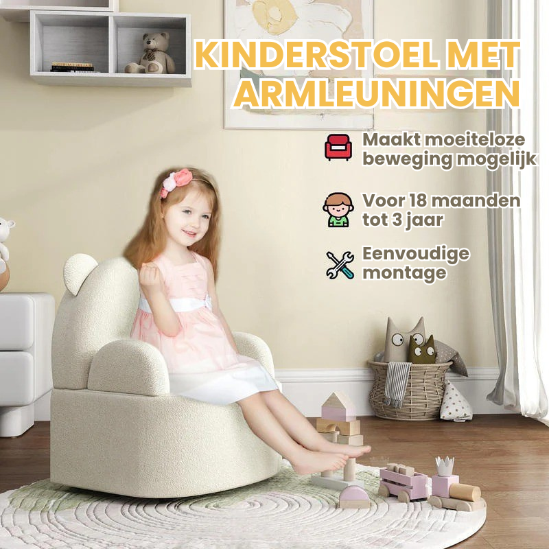TeddyLounge™ Kinder Berenstoel – Teddy Fleece Armstoel voor Peuters (tot 3 jaar)