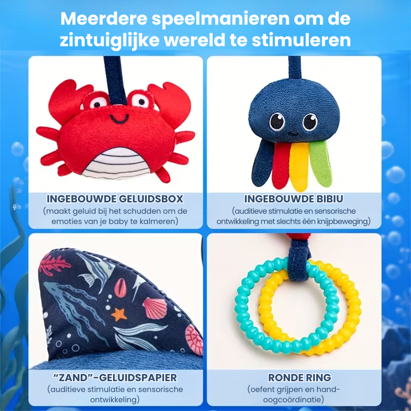 SoftPlay™ – Baby Sensorisch Autostoel & Kinderwagen Activiteitenspeeltje