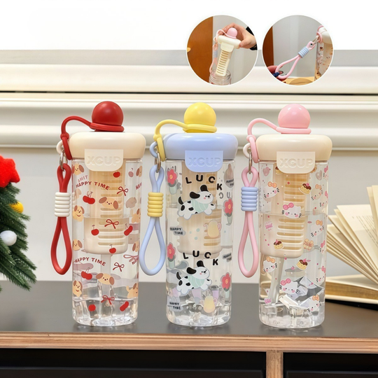 TeaJoy – Cartoon Drinkfles met Theefilter (600 ml)