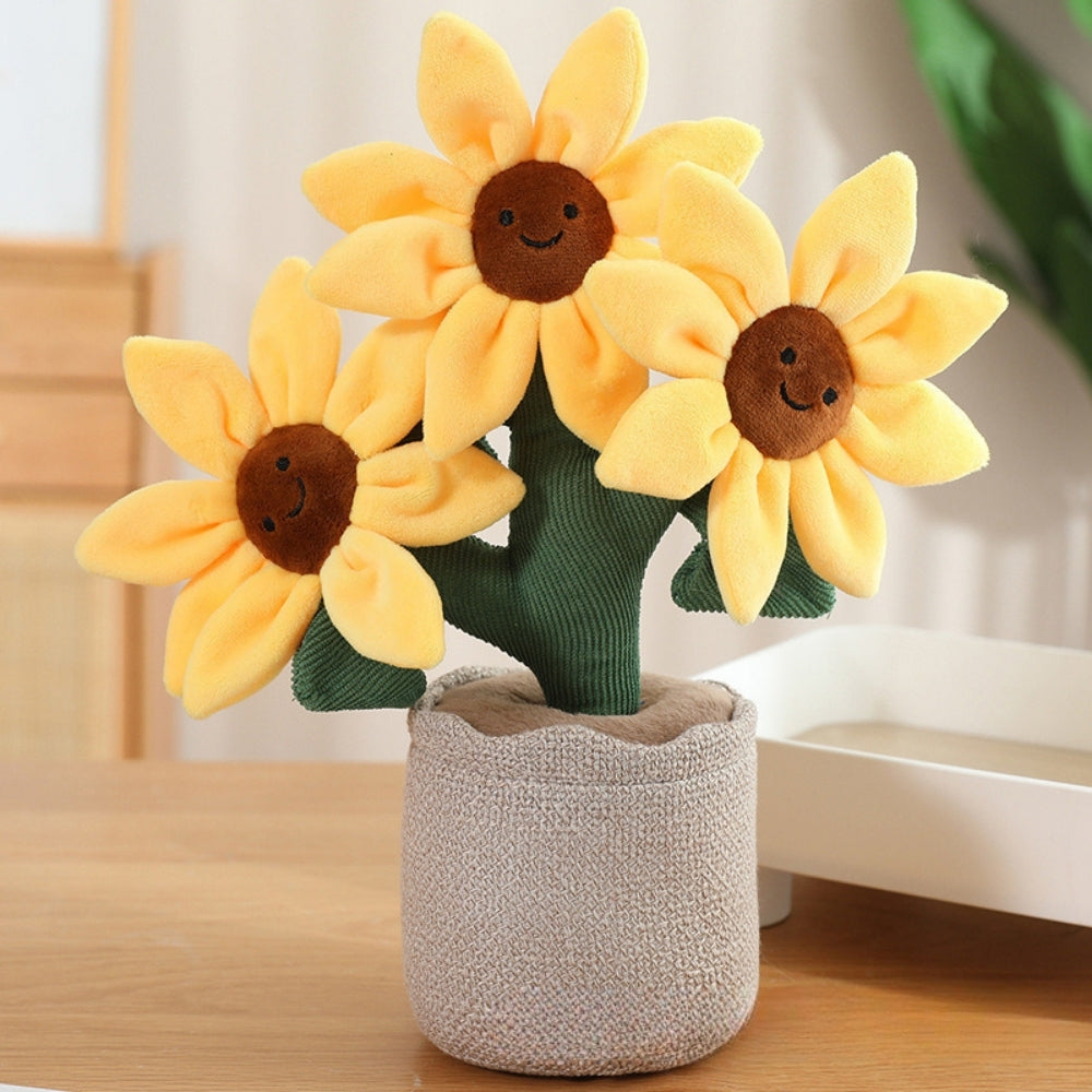 SunnyBloom – Pluche Zonnebloemen in Bloempot