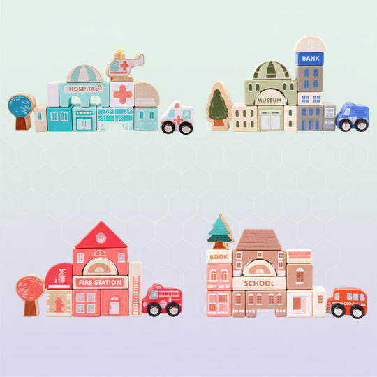 CityBlocks – Houten Bouwblokken Stad Set