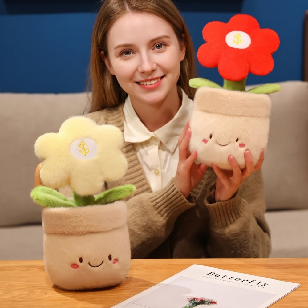 MoneyBloom – Pluche Bloem in Glimlachende Bloempot