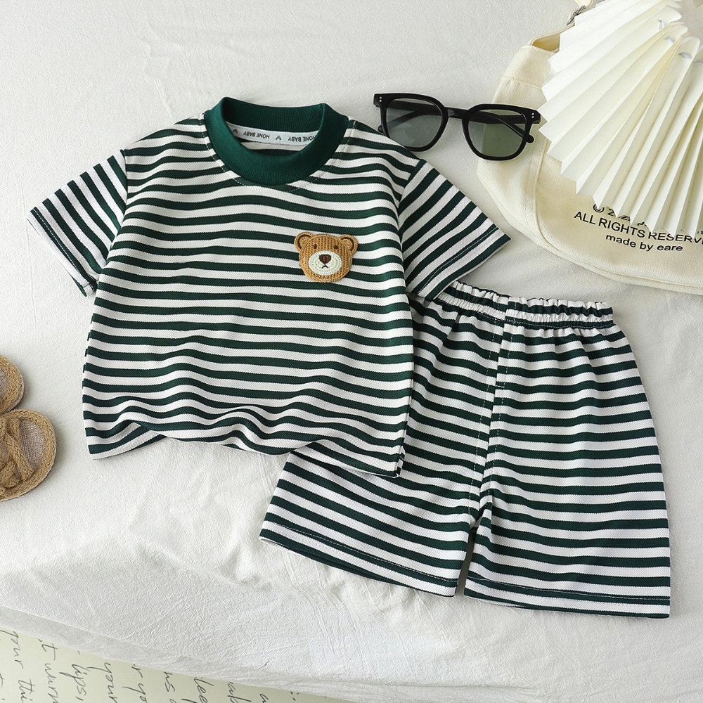 StripeBuddy – T-shirt en Shorts Set voor Jongens