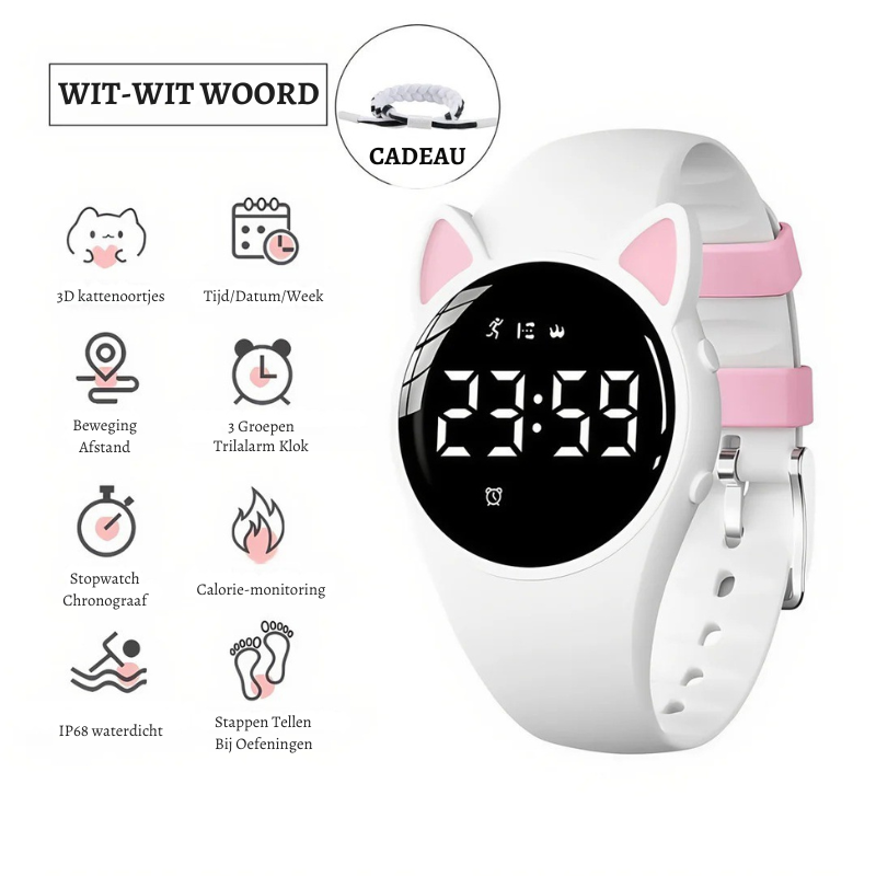 TimeBuddy™ – Schattig Unisex Sporthorloge – Waterdichte Digitale Fitness Tracker