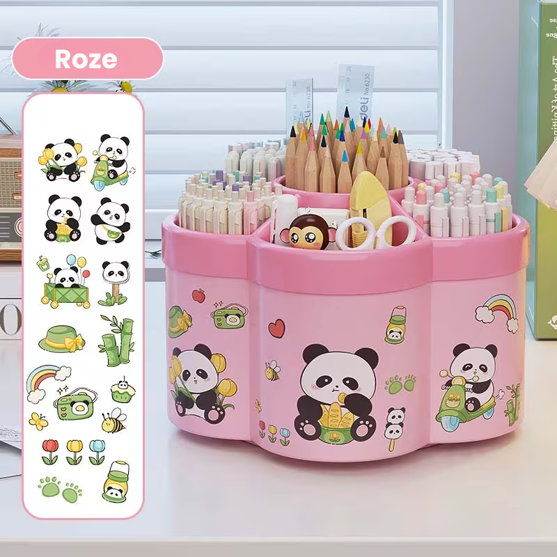 SpinSort™ – 360° Draaibare Bureau Organizer – Opbergbox met 6 Vakken