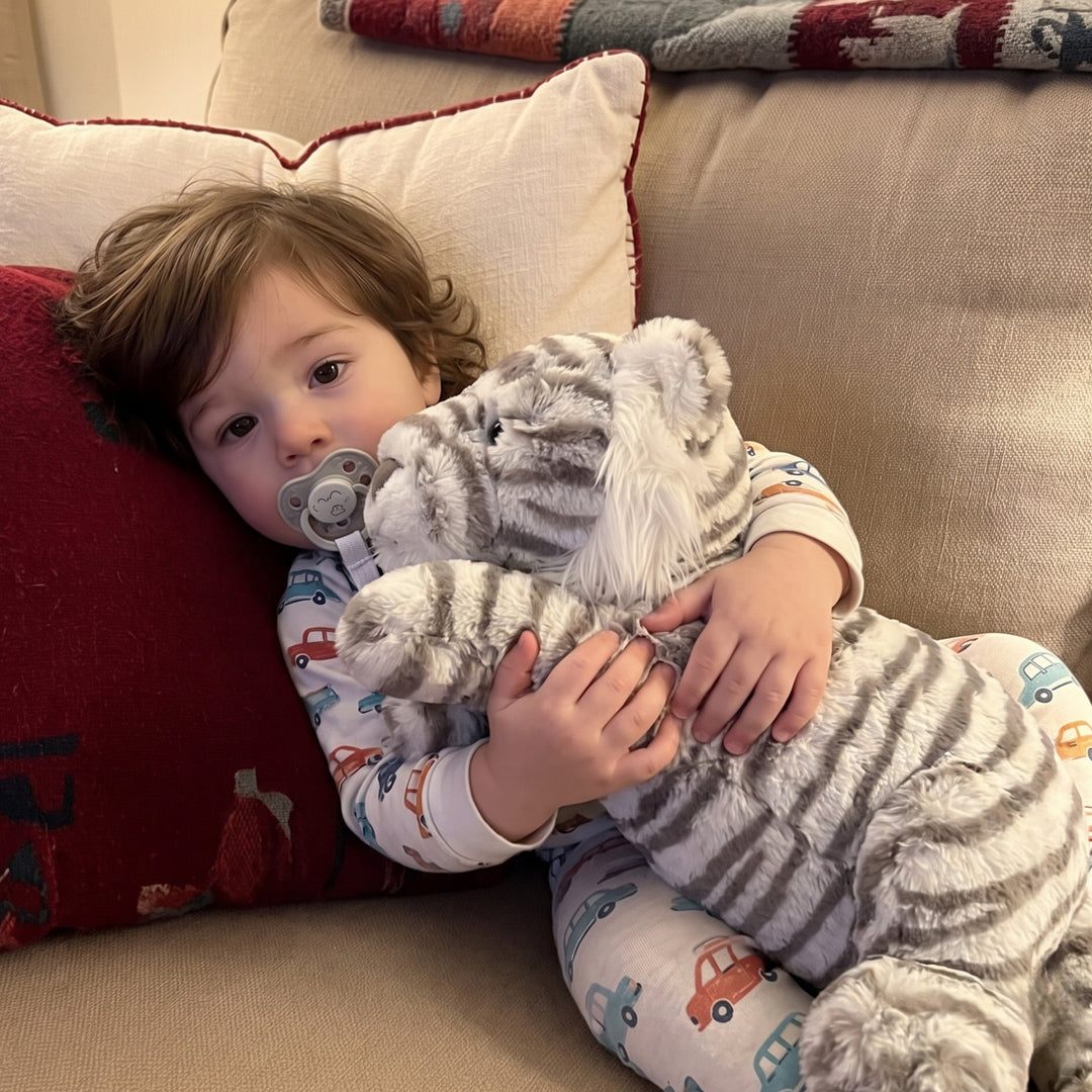 SnowStripe – Grote Witte Tijger Knuffel van Zacht Pluche