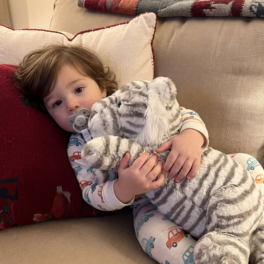 SnowStripe – Grote Witte Tijger Knuffel van Zacht Pluche