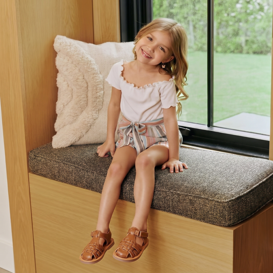 SunnyStrides – Lichtgewicht Geweven Kindersandalen met Klittenband