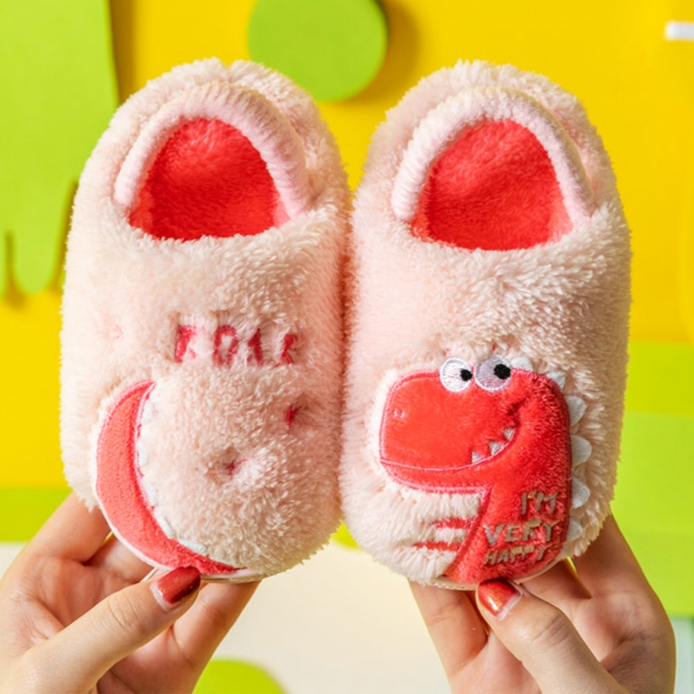 DinoHops – Pluche Kinderpantoffels met Vrolijke Dinofiguren