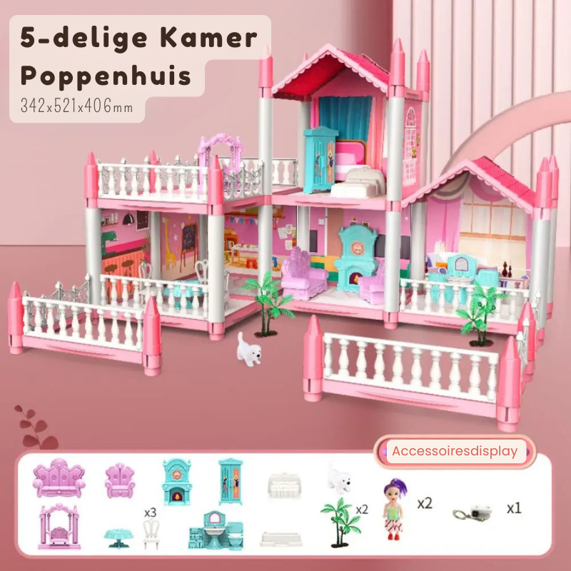 DreamHouse™ – DIY 3D Cartoon Poppenhuis Set – Creatief Miniatuurhuis voor Kinderen