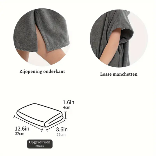 AquaWrap™ – Superabsorberende Sneldrogende Badjas & Handdoek